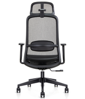 Chaise de bureau ergonomique entièrement en mesh, dossier haut avec appui-tête, soutien lombaire, accoudoirs réglables, chaise de bureau pivotante pour la maison et le bureau
