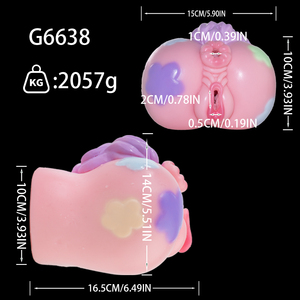 Masturbador Masculino G6638 Estilo <span class=keywords><strong>Pony</strong></span> Rosa, Realista, de Doble Canal Vaginal, Juguetes Sexuales para Hombres, Herramientas de Entrenamiento de Pene de Silicona - Product Image 6