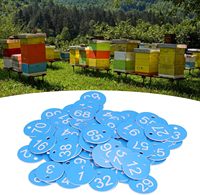 Nuevas etiquetas de letrero numeradas redondas de ABS para colmena, accesorio para ganado, suministro de apicultura, colmena de abeja roja, marca de caja de apareamiento