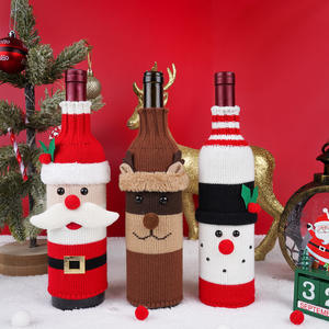 Housse de Bouteille de Vin de Noël Youlun avec Pull Créatif Tricoté Père Noël et Bonhomme de Neige pour Décoration du Nouvel An - Product Image 2