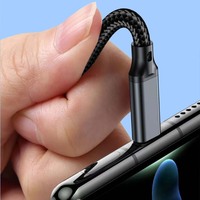 Câble USB-A en nylon tressé certifié MFi de 1,2 m pour modèles iPhone - Charge rapide USB 3.2 avec conducteur en cuivre pur