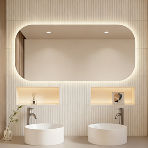 Venta Directa de Fábrica, Accesorios de <span class=keywords><strong>Baño</strong></span>, <span class=keywords><strong>Espejo</strong></span> de <span class=keywords><strong>Baño</strong></span> Inteligente Moderno Montado en la Pared con Retroiluminación LED y Tecnología Antivaho - Product Image 1