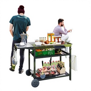 Carrello Bar da Esterno con Griglia D0100XTTM0G in Metallo per Cucina all'Aperto - Product Image 1
