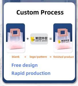 ロゴカスタム対応 高級PVC製 ショッピングトートバッグ フロスト加工 透明ハンドル 販促用 防水 大容量 - Product Image 6
