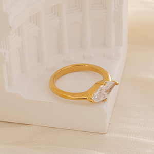 Anillo de Acero Inoxidable Chapado en Oro de 18K, Impermeable, con Piedra Natural de Ojo de Caballo <span class=keywords><strong>Grande</strong></span>, Chapado en Oro de 18K, a la Moda - Product Image 3