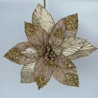 Fleurs artificielles de poinsettia en polyester pour décorations de Noël, mariages et fêtes, taille personnalisée, diverses couleurs, intérieur, tendance