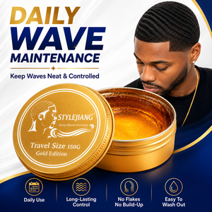 Pommade coiffante OEM 360 Wave à tenue forte pour hommes noirs, cire coiffante pour définition des ondulations profondes, produit professionnel pour coiffure ondulée - Product Image 1
