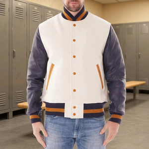 NEW Top Trending Embossed Varsity Winter <b>Jacket</b> <b>Men's</b> <b>Genuine</b> <b>Leather</b> <b>Jackets</b> Letterman Varsity <b>Jacket</b> for <b>men</b> - Product Image 1