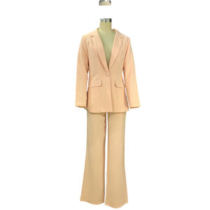 Fashion Career Solid Color Single Button Long Sleeve Pants Women's Business Suit <b>Set</b> Fashion - Product Image 5