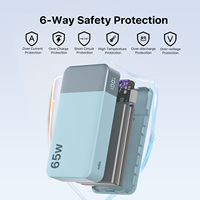 Batterie externe NOBIS 20000mAh, chargeur portable 65W avec écran numérique, charge rapide pour ordinateur portable et téléphone