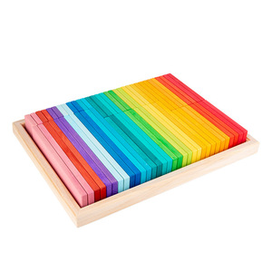 Wooden <strong>Rainbow</strong> Stepped Building Planks, Montessori Stacking Blocks for Kids, Open-Ended Creative Educational Toys - Product Image 6
