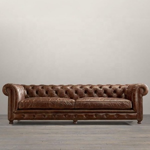 Prodotto di Punta: Set di Divani in Vera Pelle Stile Antico Americano, Divano Personalizzato per Arredamento Soggiorno - Product Image 3