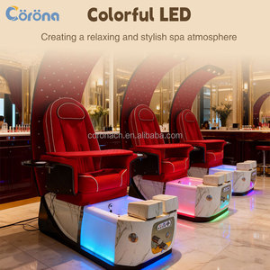 Sillón de Pedicura para Salón de Belleza, Color Rojo, sin Tuberías, con Masaje de Amasamiento, para el Cuidado de los Pies - Product Image 2