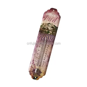 Good selling chamber room decorative tin thermometer in retro design for temperature checking