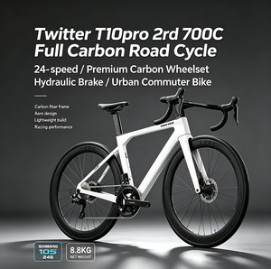 Twitter T10pro 2rd 700C 全碳纤维公路自行车 24速 高级碳纤维轮组 液压刹车 城市通勤自行车 - Product Image 1