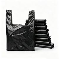 Sacs poubelles noirs en PE du fabricant, sacs à poche arrière épaissis, sacs de courses portables imperméables