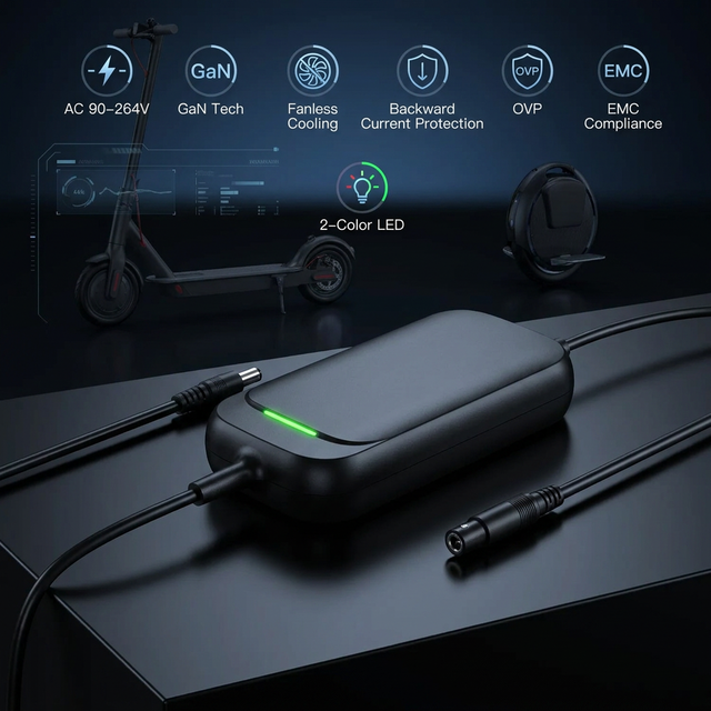 C80 90-264VAC Smart Safe PD Li-ion Battery Fast Charger for E-bike Self-balancing Scooter