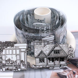 Ruban décoratif personnalisé en PET noir, ruban adhésif transparent pour l'architecture, ruban washi personnalisé de grande taille, fabricant - Product Image 1