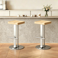 Tabouret de bar haut de gamme minimaliste de style méditerranéen avec structure en fer forgé, hauteur fixe, idéal pour les salons de thé/café et les îlots de cuisine
