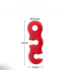 Boucle de corde portable en alliage d'aluminium rouge en forme de S, 43 mm x 15 mm, pour le camping en plein air et la survie en escalade - Product Image 1