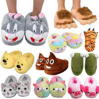 Chaussons en peluche personnalisés à motif de dessin animé, pantoufles d'hiver, chaussures d'intérieur, mignons animaux en peluche, en coton pour la maison