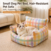 Canapé-lit pour animaux de compagnie en peluche douce, bordure en dentelle, lavable, coussin pour chat et chien, nid confortable pour dormir, petits animaux de compagnie, intérieur