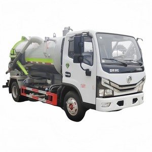 Camión de limpieza de aguas residuales Dongfeng 6cbm camión de succión de tanque de aguas residuales con juego de palabras de agua de alta presión para la venta - Product Image 2