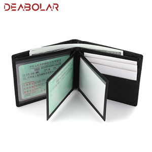 Cartera corta <span class=keywords><strong>de</strong></span> cuero genuino 2023, venta al por mayor, funda para tarjeta <span class=keywords><strong>de</strong></span> autobús, tarjetero para licencia <span class=keywords><strong>de</strong></span> <span class=keywords><strong>conducir</strong></span>, cierre abierto, forro <span class=keywords><strong>de</strong></span> poliéster, carta - Product Image 5