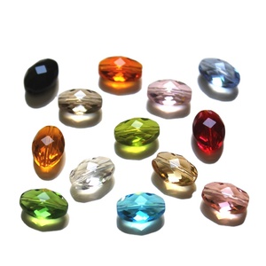 50 perles ovales en verre synthétique <span class=keywords><strong>de</strong></span> couleur naturelle pour la fabrication <span class=keywords><strong>de</strong></span> boucles d'oreilles, bracelets, colliers et accessoires vestimentaires - Product Image 2