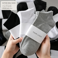 Calcetines Tobilleros Personalizados con Logotipo para Hombre y Mujer, Calcetines Invisibles de Punto Elástico Suave con Etiqueta Privada y Banda de Papel