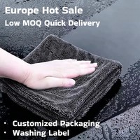 Serviette de séchage de voiture Tavelya 1200GSM en microfibre torsadée sans bords, sans peluches, anti-rayures, super absorbante et à séchage rapide