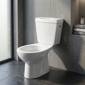 Inodoro de Cerámica de Dos Piezas de Calidad Premium con Sifón Redondo en Forma de S, Accesorios LLC, Tapa de Cisterna - Product Image 6
