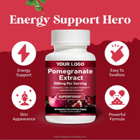 Extrait de grenade certifié GMP en capsules de 500 mg pour une formule de soutien quotidien antioxydante et de vitalité (Marque privée)