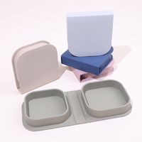 Plaque en silicone pliable étanche avec logo personnalisé Design de livre Assiette pliable pour bébé portable isolée pour micro-ondes avec couvercle