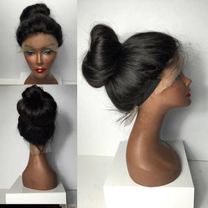 Perruques frontales en dentelle 360 en cheveux humains vierges brésiliens noirs, livraison directe d'usine - Product Image 5