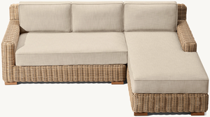 طقم أريكة خارجية فاخرة مصنوعة يدويًا من الراتان بتصميم عصري ومنحنيات أنيقة، أريكة من الخوص مقاومة لجميع الظروف الجوية للاستخدام الخارجي - Product Image 6