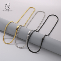 Bracelet en acier inoxydable style hip-hop urbain CY, chaîne en V, bijoux à maillons serrés, collier pour homme, vente en gros