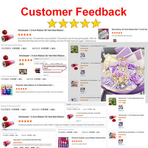 Nastro da 1,5 Pollici all'Ingrosso 50 Iarde Rotolo di Nastro Rosso Nastro di Raso da 1 1/2 per Bouquet di Fiori di Rose 100 Iarde - Product Image 6