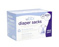 Sacs à couches jetables résistants à l'eau en HDPE à 20 %, 400 sacs, sacs de recharge pour poubelle à couches pour bébé, sacs à déchets fins et légers pour bébé