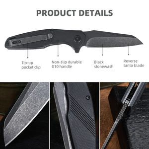 कस्टम <span class=keywords><strong>3</strong></span> इंच की जेब चाकू काले stonewash रिवर्स टैन्टो ब्लेड edc फोल्डिंग चाकू जी 10 छोटे शिकार चाकू - Product Image 3