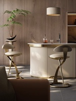 Tabouret de bar haut BST Leisure en cuir véritable, style italien moderne, sans obstacle, avec structure en acier inoxydable de luxe, pour usage domestique