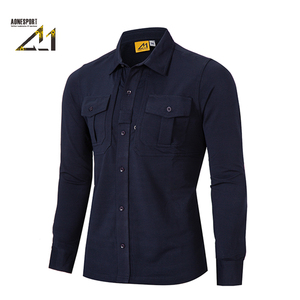 เสื้อเชิ้ตแขนยาวผู้ชาย A-1 ผ้าโพลีเอสเตอร์ 92% สแปนเด็กซ์ 8% แห้งเร็ว ไม่ยับ ระบายอากาศดี เหมาะสำหรับใส่ทำงานในฤดูใบไม้ร่วง - Product Image 2