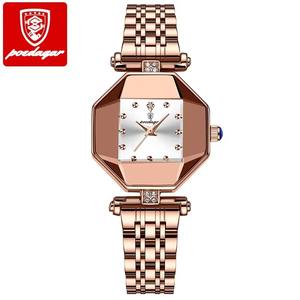 Drioshipping Montre de luxe à bracelet en acier et diamant pour femmes, montre à quartz étoilée en alliage de verre, montre-bracelet d'affaires à la mode pour - Product Image 6