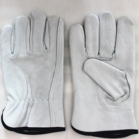Suncend Gants en cuir de chèvre en gros pour la conduite Activex Cabritilla sans doublure Gant Cabritilla jaune/blanc
