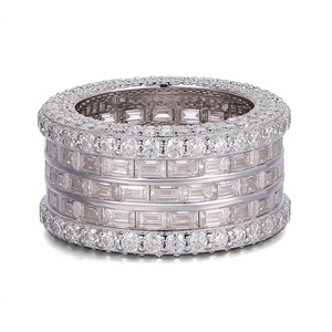 แหวนมอยส์ซาไนต์ DEF VVS ทองคำขาวแท้ 18k 14k 10k ดีไซน์หนา แหวนแฟชั่น เครื่องประดับสั่งทำ แหวนหมั้นสำหรับผู้หญิงและผู้ชาย - Product Image 3