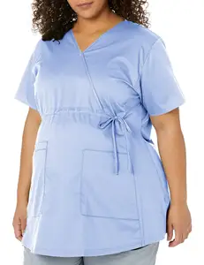 Wholesale Women Medical Nurse Uniform Fashionable Casual Hospital Wear Maternity Short Sleeve Scrub Top