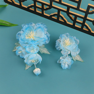 2026 New Original Antique Style Handmade Silk <b>Flower</b> Pink Hanfu Headdress, <b>Sweet</b> Makeup Hair Accessory with Perforated <b>Flowers</b> - Product Image 2