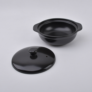 Casserole en céramique écologique de 2300 ml – Vente en gros – Maintien au chaud des aliments – <span class=keywords><strong>Plat</strong></span> de cuisson noir avec couvercle pour la maison et la restauration - Product Image 5