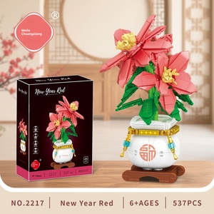 Série Florale Persimmon Ruyi, 40 Pièces, Blocs de Construction en Plastique ABS à l'Échelle 1:1, Jouet d'Assemblage Éducatif, Fleur Éternelle - Product Image 5