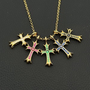 Collana a Croce Chaoxuan con Diamanti in Scatola di Rame, Accessorio <span class=keywords><strong>Unico</strong></span> con Diamanti Colorati per Uomo e Donna, Regalo per Amici - Product Image 4
